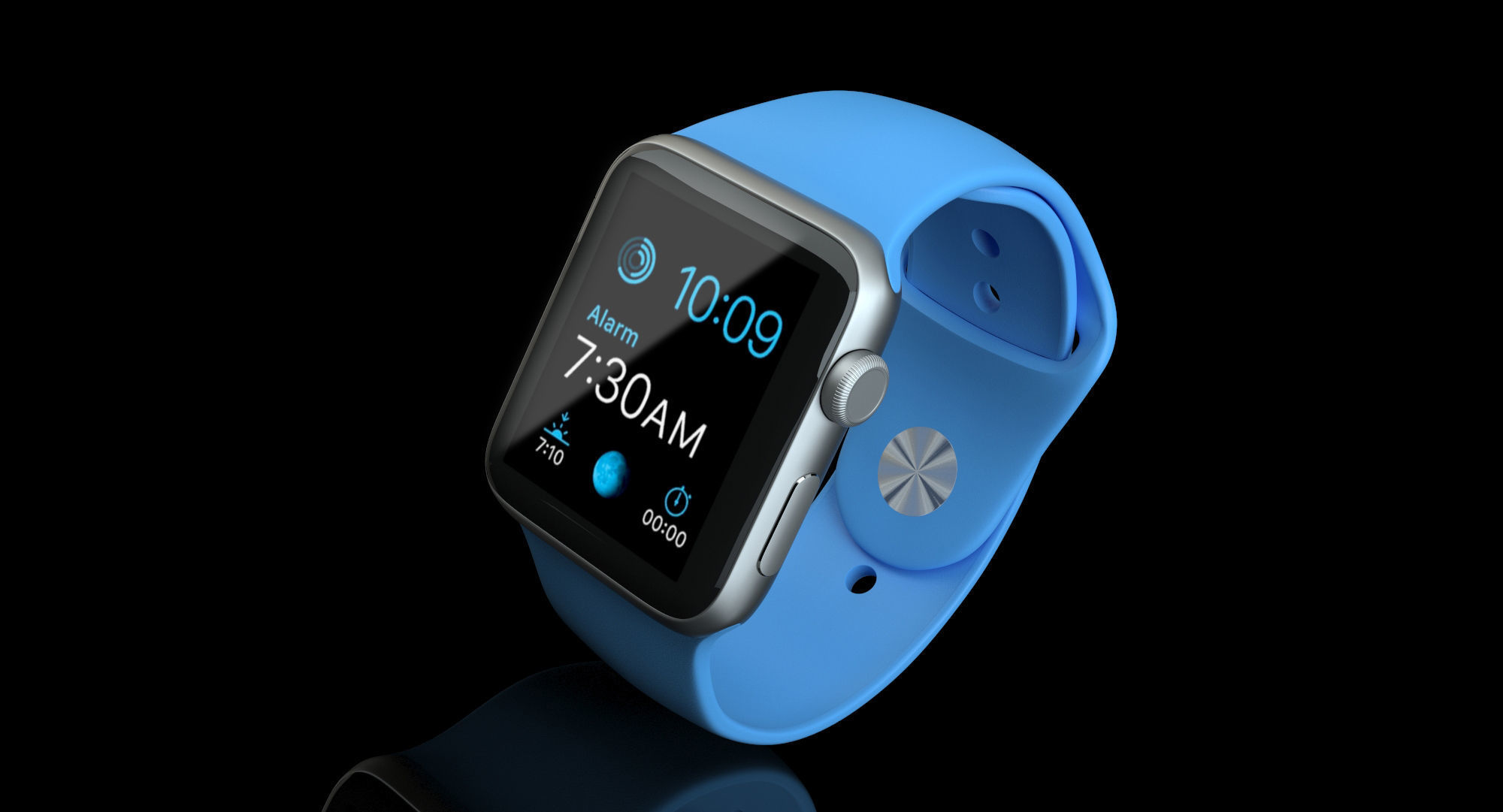 Apple Watch Sport Blue 42mm Low-poly 3D model_39
