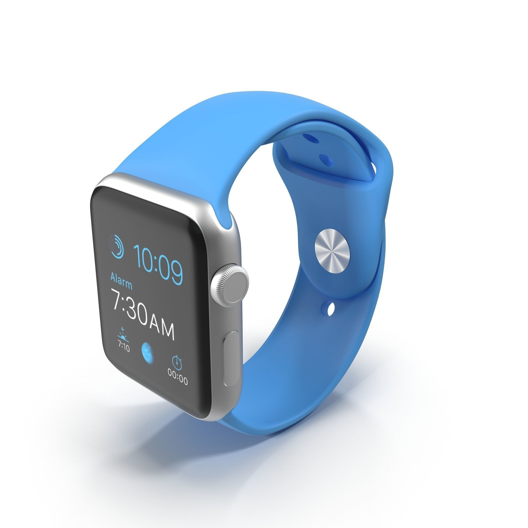 Apple Watch Sport Blue 42mm Low-poly 3D model_9