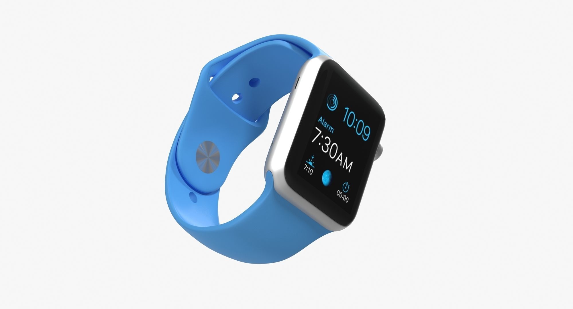 Apple Watch Sport Blue 42mm Low-poly 3D model_8