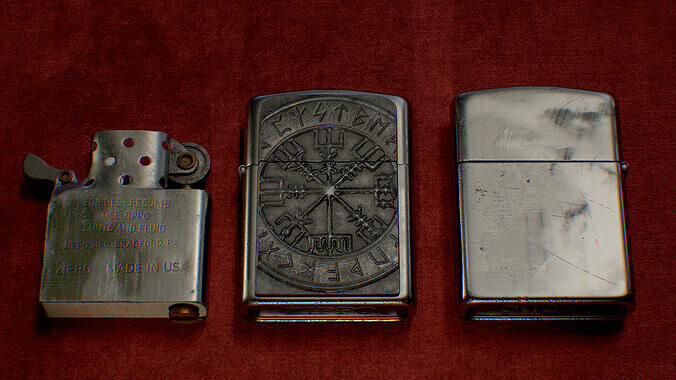 zippo  lighter  realistic  Low-poly 3D model