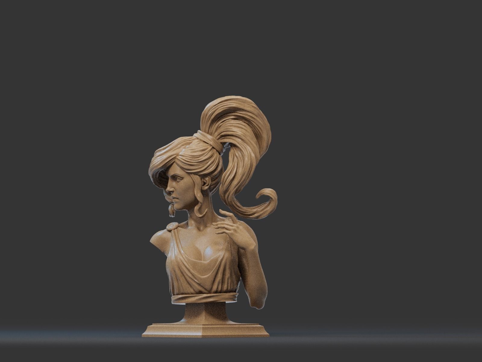 Megara Bust 3D Print 3D print model_3
