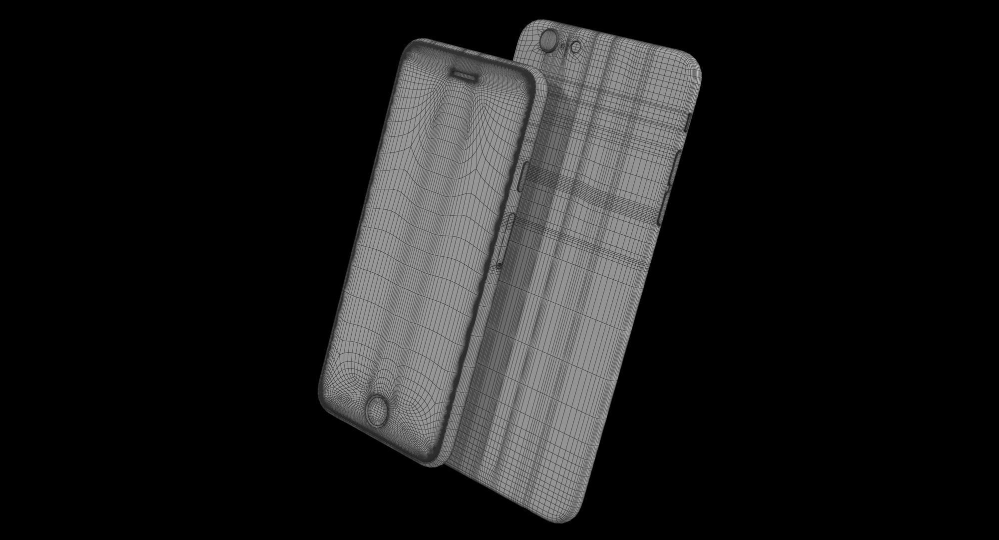 iPhone 6S And 6S Plus Rose Gold Low-poly 3D model_18