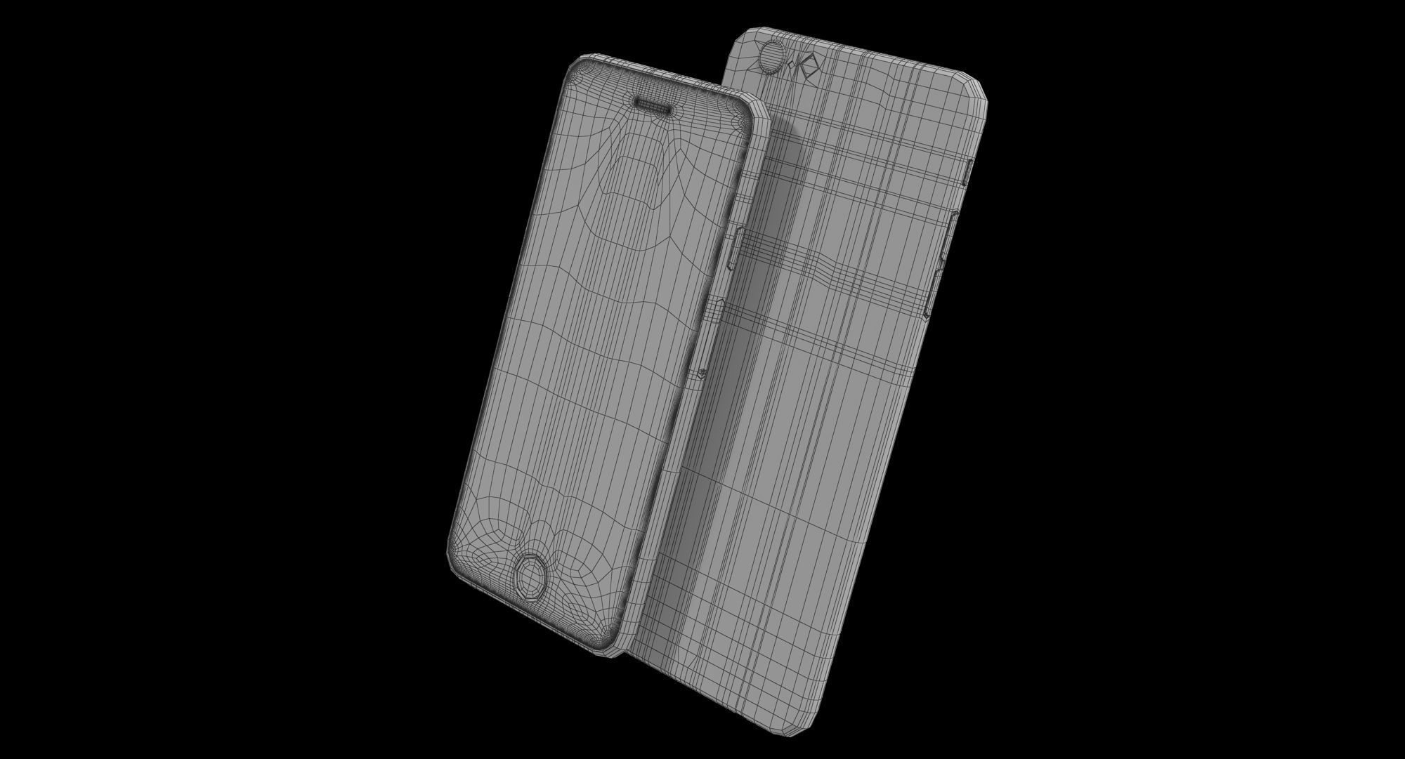 iPhone 6S And 6S Plus Rose Gold Low-poly 3D model_17
