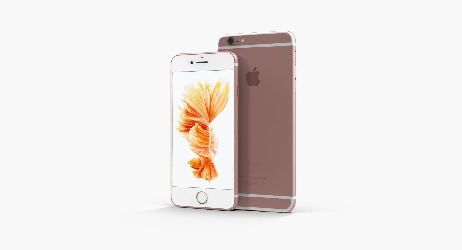 iPhone 6S And 6S Plus Rose Gold Low-poly 3D model_6