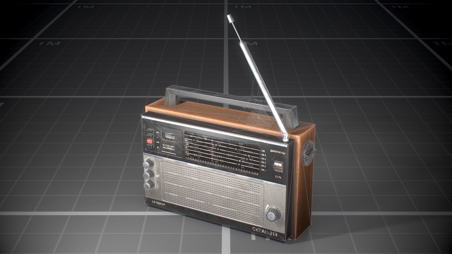 Used Soviet Radio Low-poly 3D model_6
