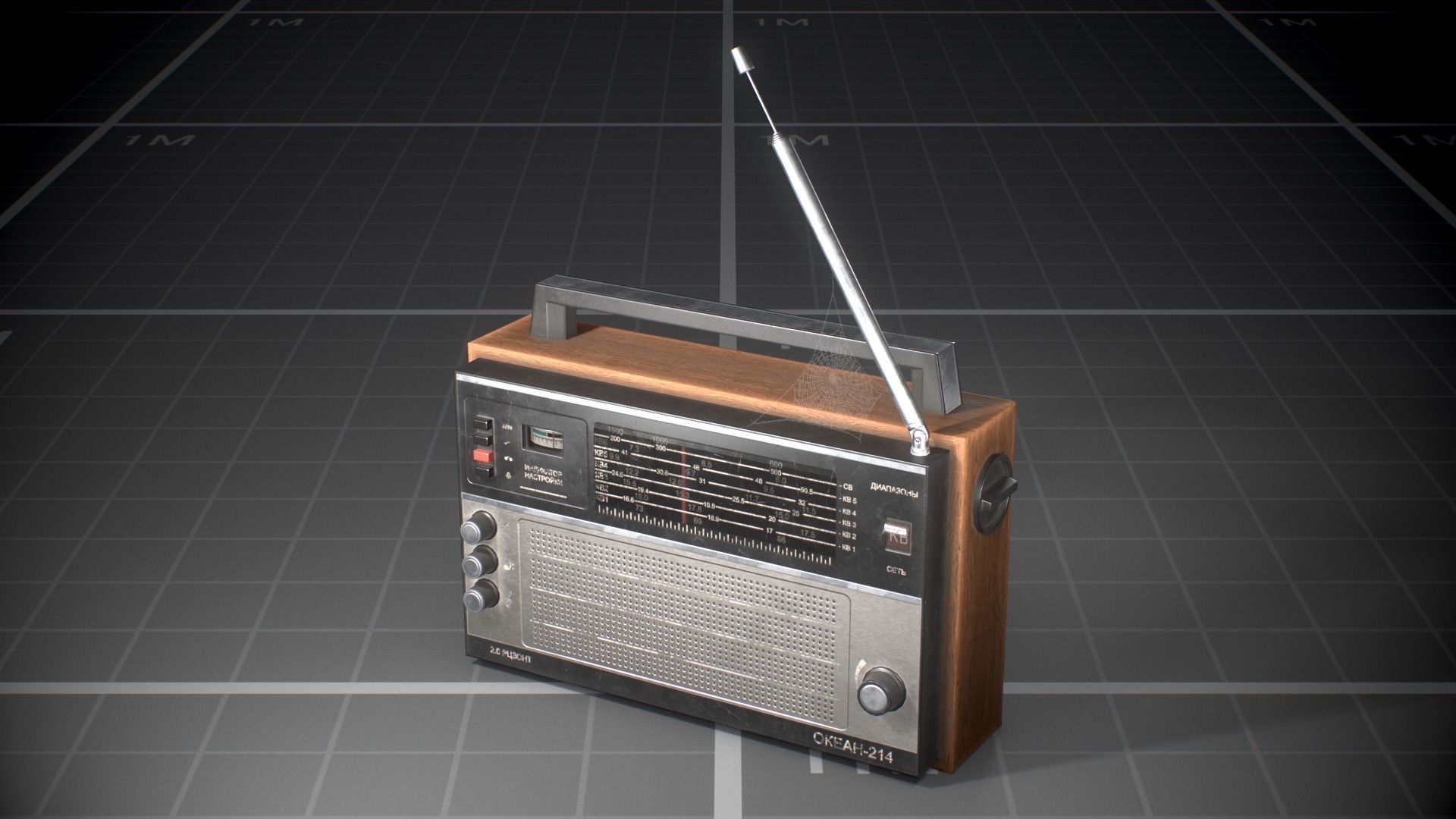 Used Soviet Radio Low-poly 3D model_1