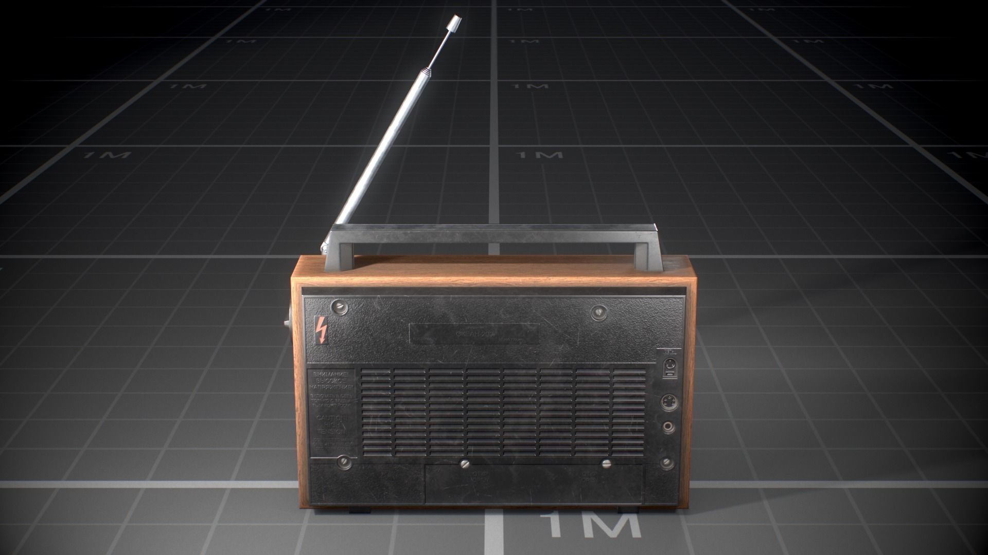 Used Soviet Radio Low-poly 3D model_4