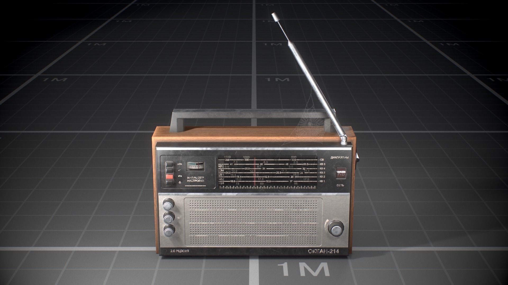 Used Soviet Radio Low-poly 3D model_3