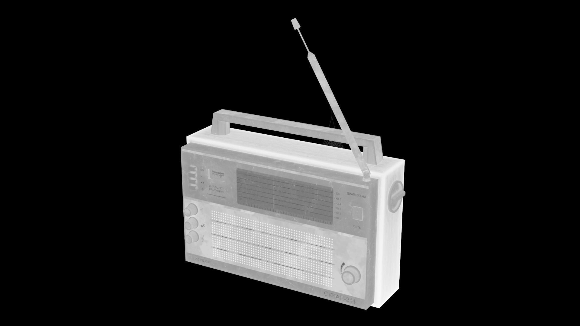 Used Soviet Radio Low-poly 3D model_8