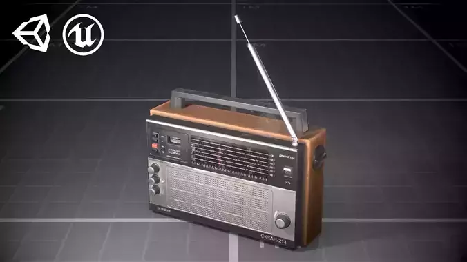 Used Soviet Radio Low-poly 3D model