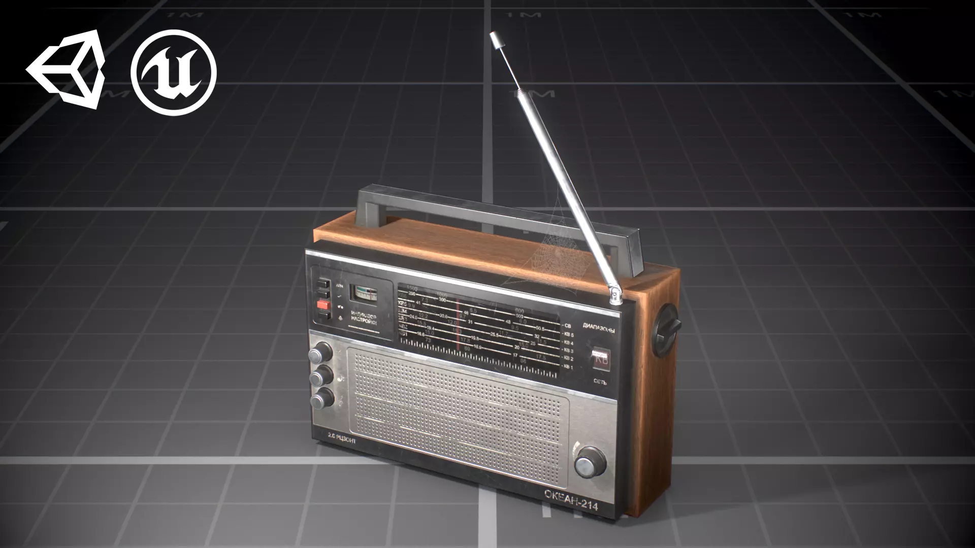 Used Soviet Radio Low-poly 3D model_0