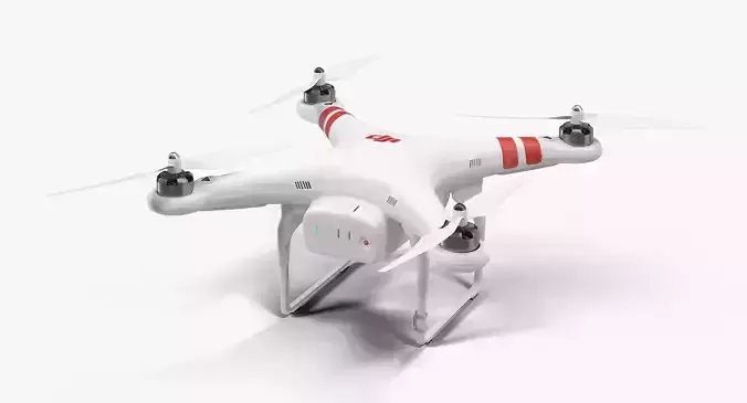 DJI Phantom 2 Quadrocopter Body Low-poly 3D model