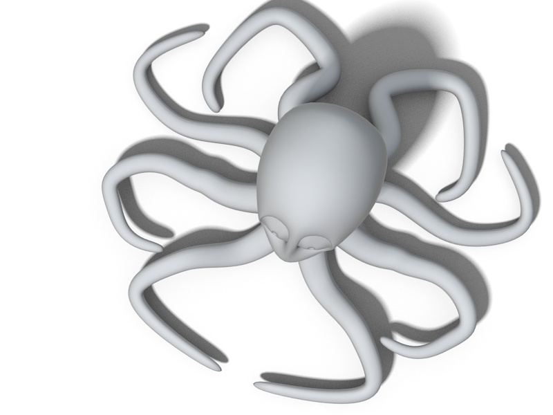 Cartoon Octopus 3D model_2