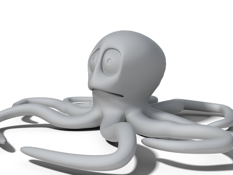 Cartoon Octopus 3D model_1