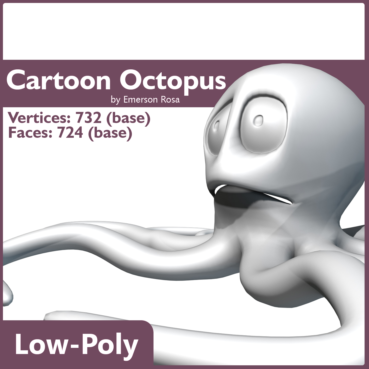 Cartoon Octopus 3D model_5