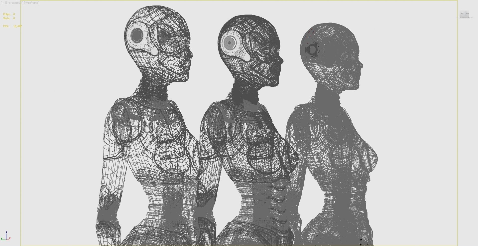 Futuristic Robot Woman Collection - No Rig 3D model_9