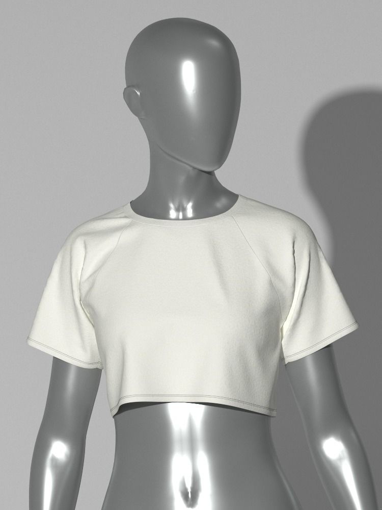 Crop top with Surplice back 3D model_7
