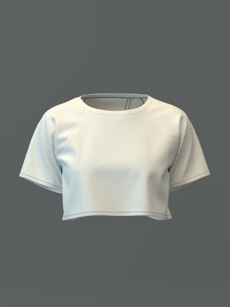 Crop top with Surplice back 3D model_10