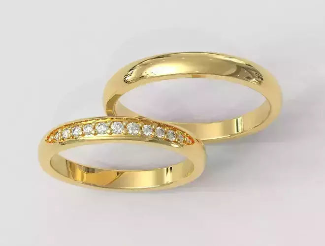 Diamond Degrade Wedding Band