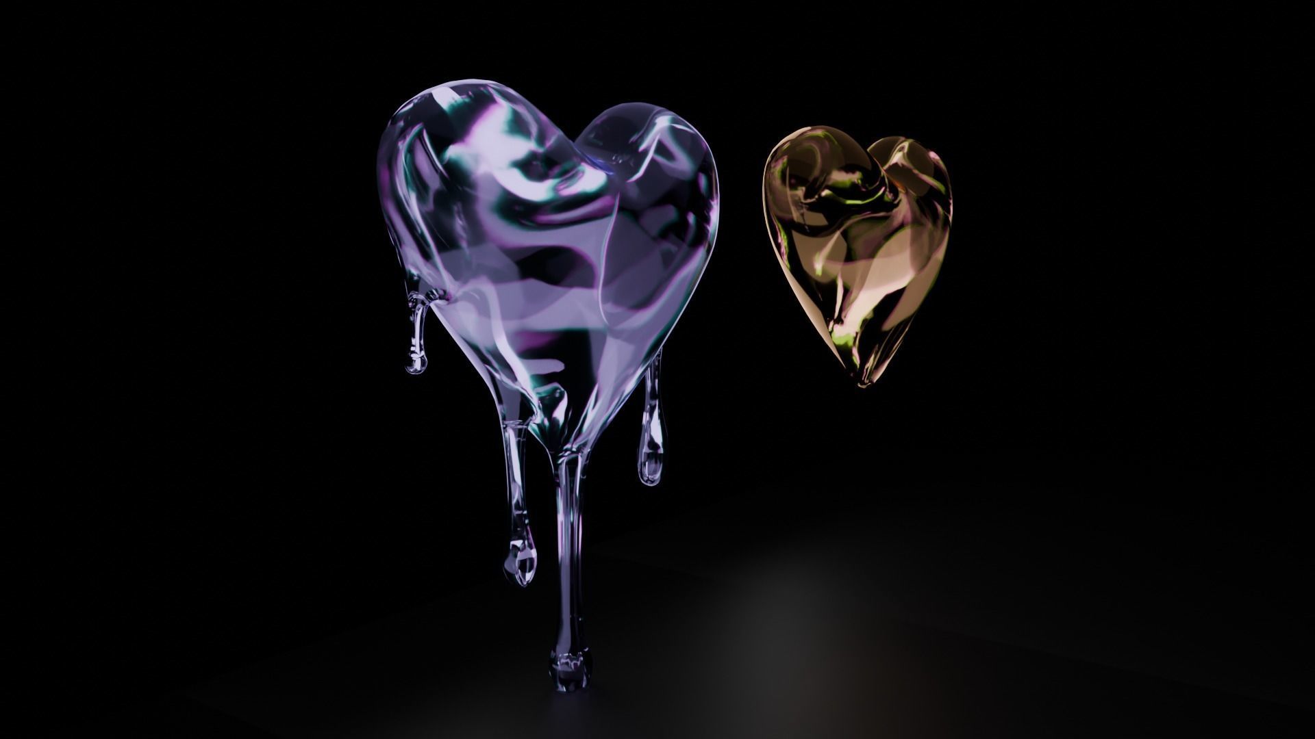 3D GLASS LOVE Y2K Low-poly 3D model_1