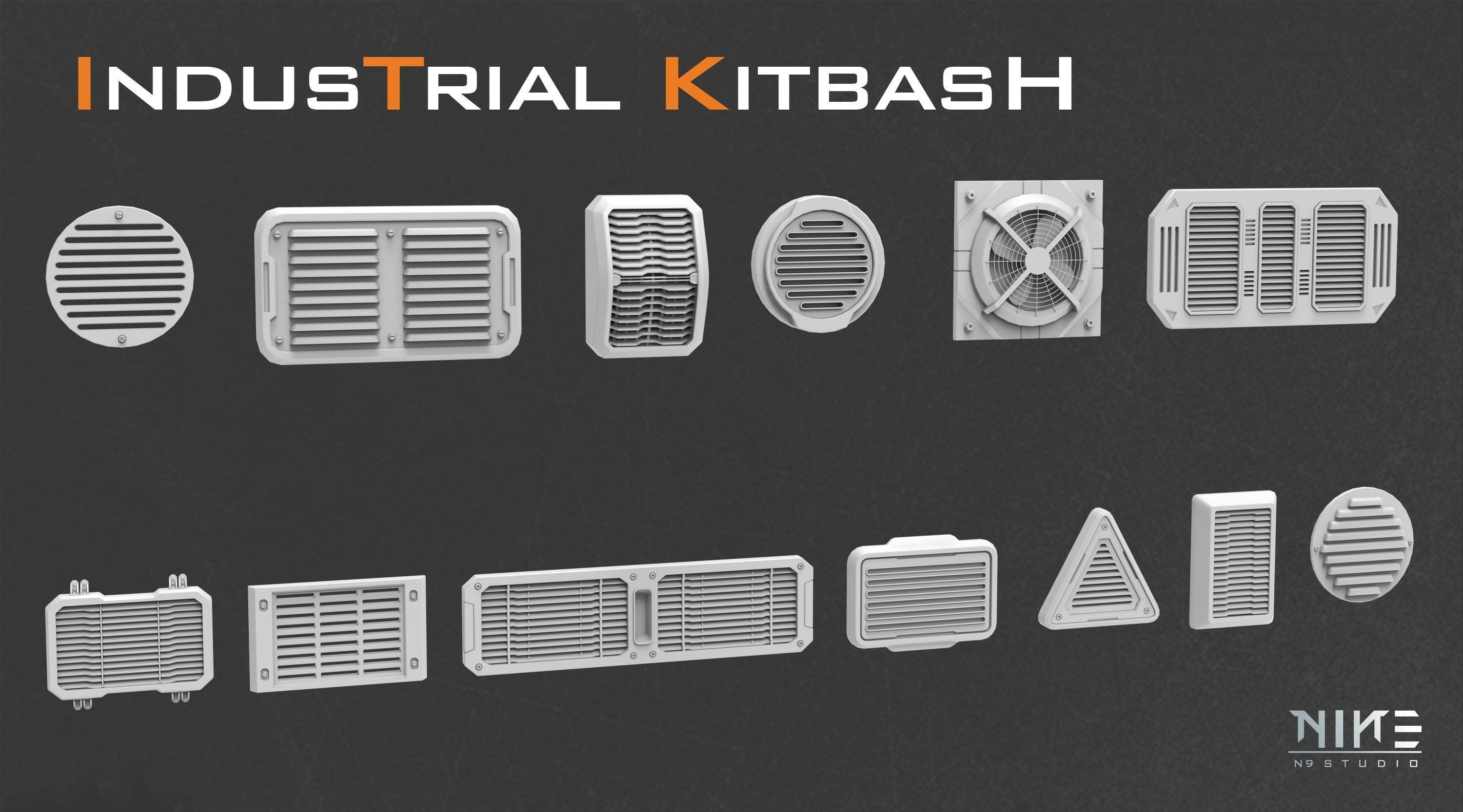 Industrial Kitbash-V2 3D model_2