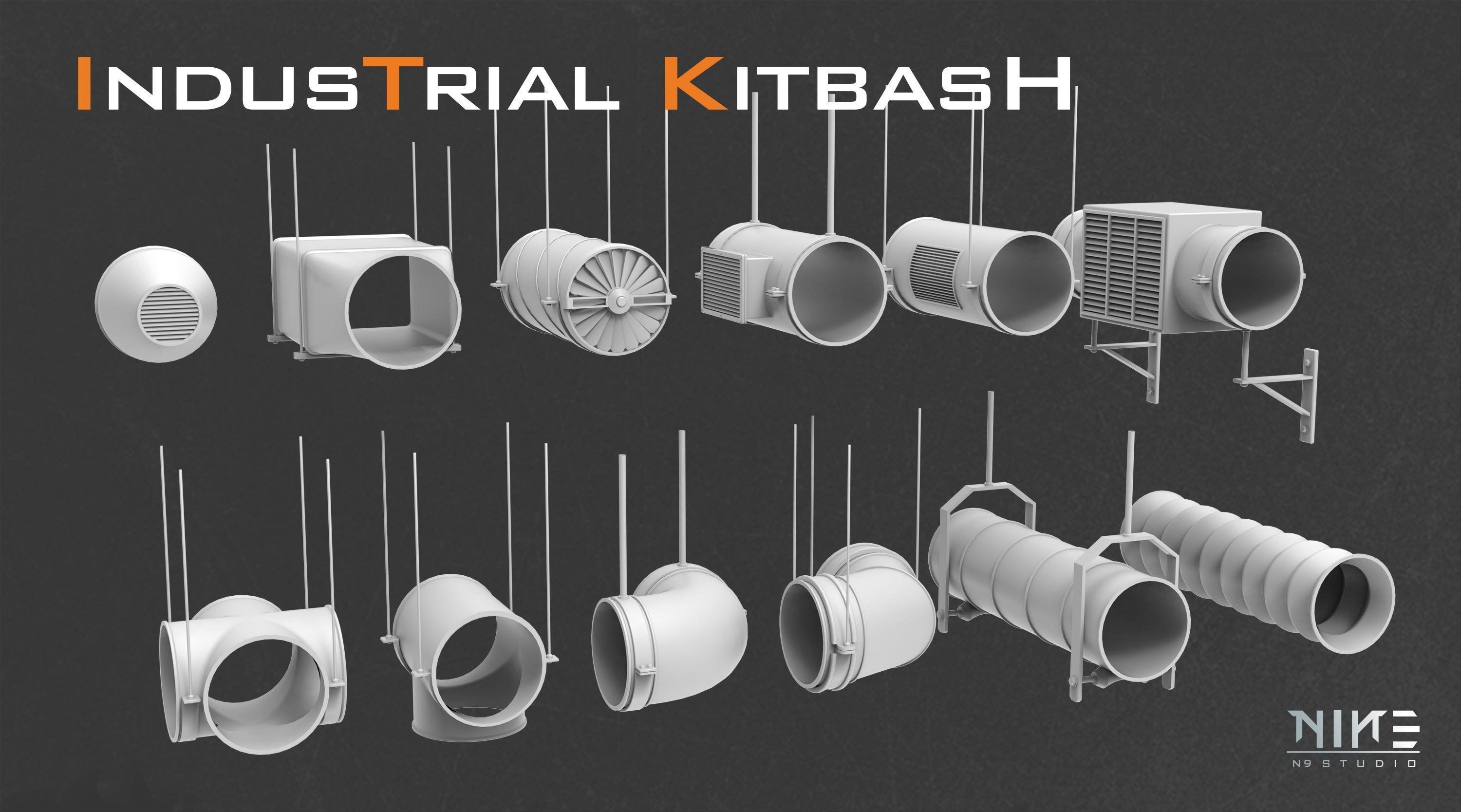 Industrial Kitbash-V2 3D model_4