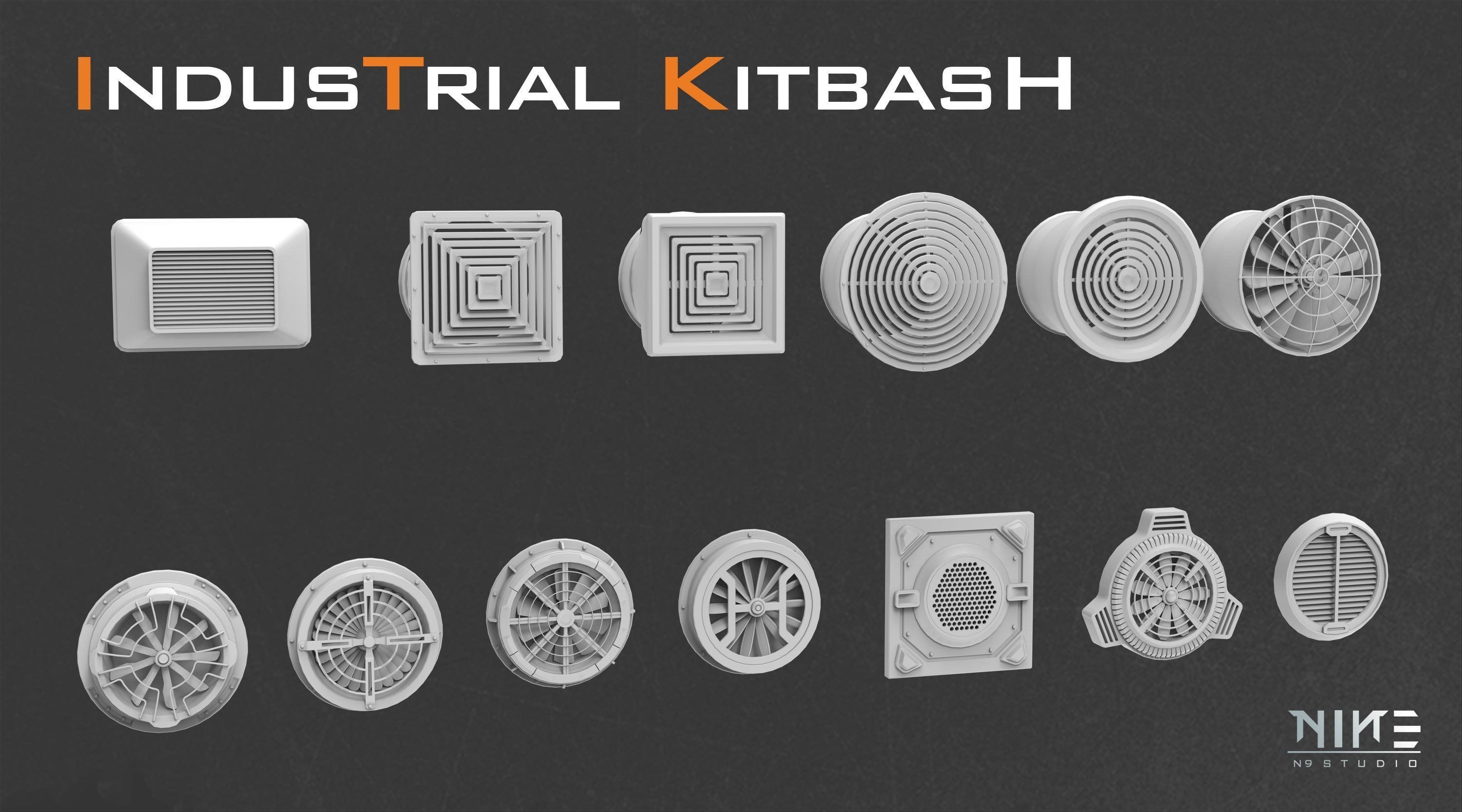 Industrial Kitbash-V2 3D model_3