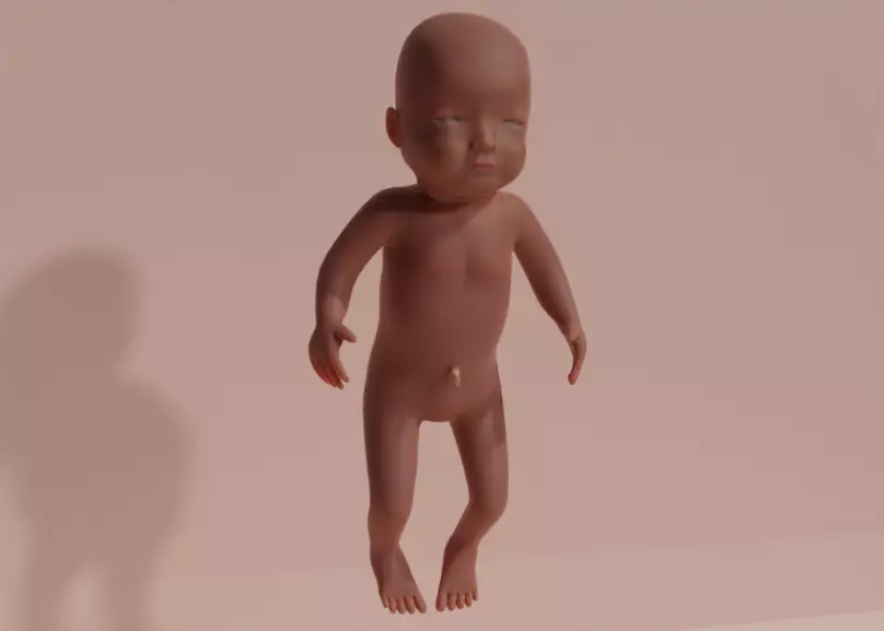 NEWLY BORN CHILD Low-poly 3D model