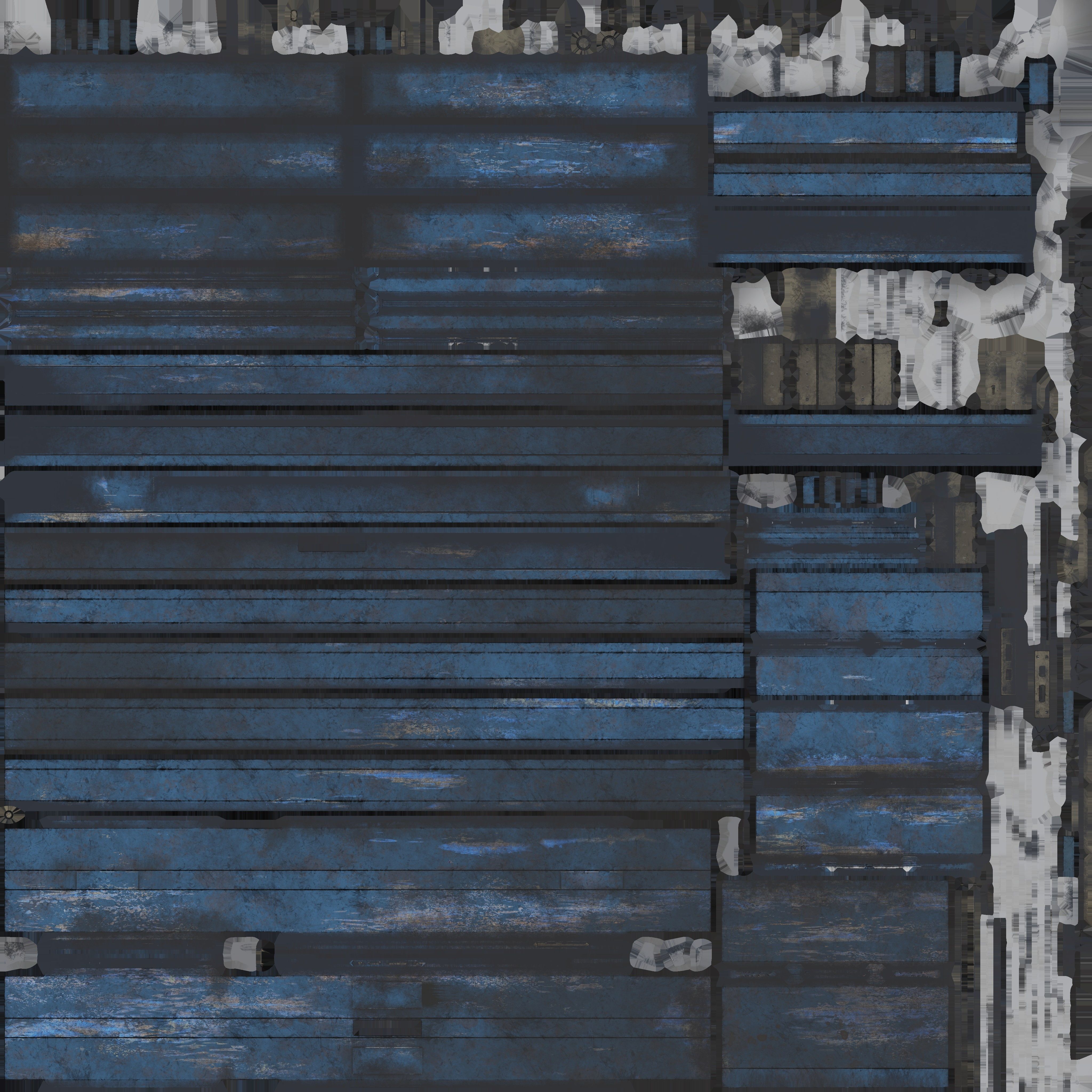 Old Door with broken window Low-poly 3D model_8