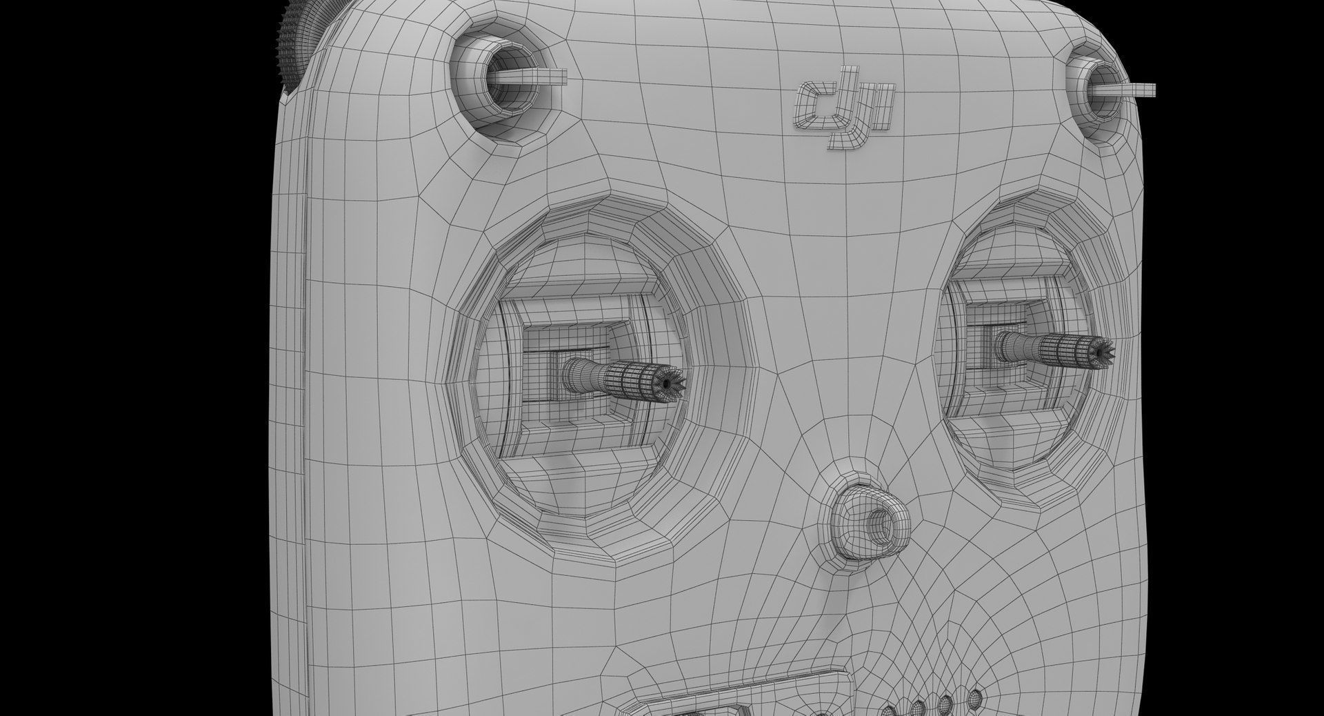 DJI Phantom Remote Control 5 8GHz Lipo Battery Low-poly 3D model_36