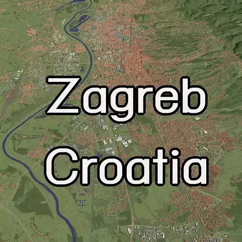 Zagreb Croatia - city and urban 3D model