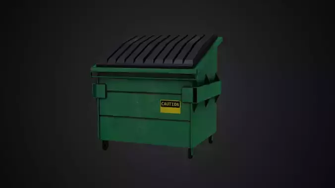 Lowpoly realistic 3D Garbage Container 