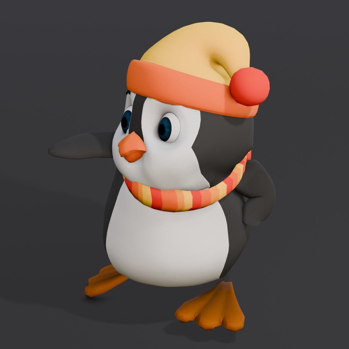 Animated Penguin 3D Model  Low-poly 3D model_8