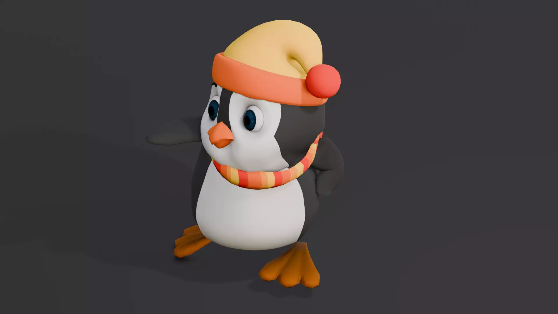 Animated Penguin 3D Model  Low-poly 3D model_0