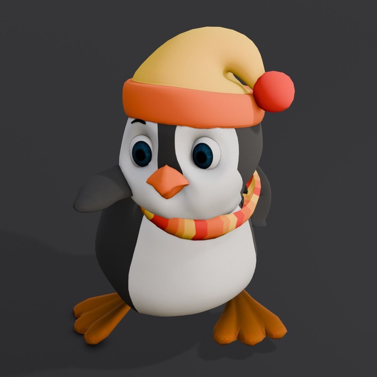 Animated Penguin 3D Model  Low-poly 3D model_6