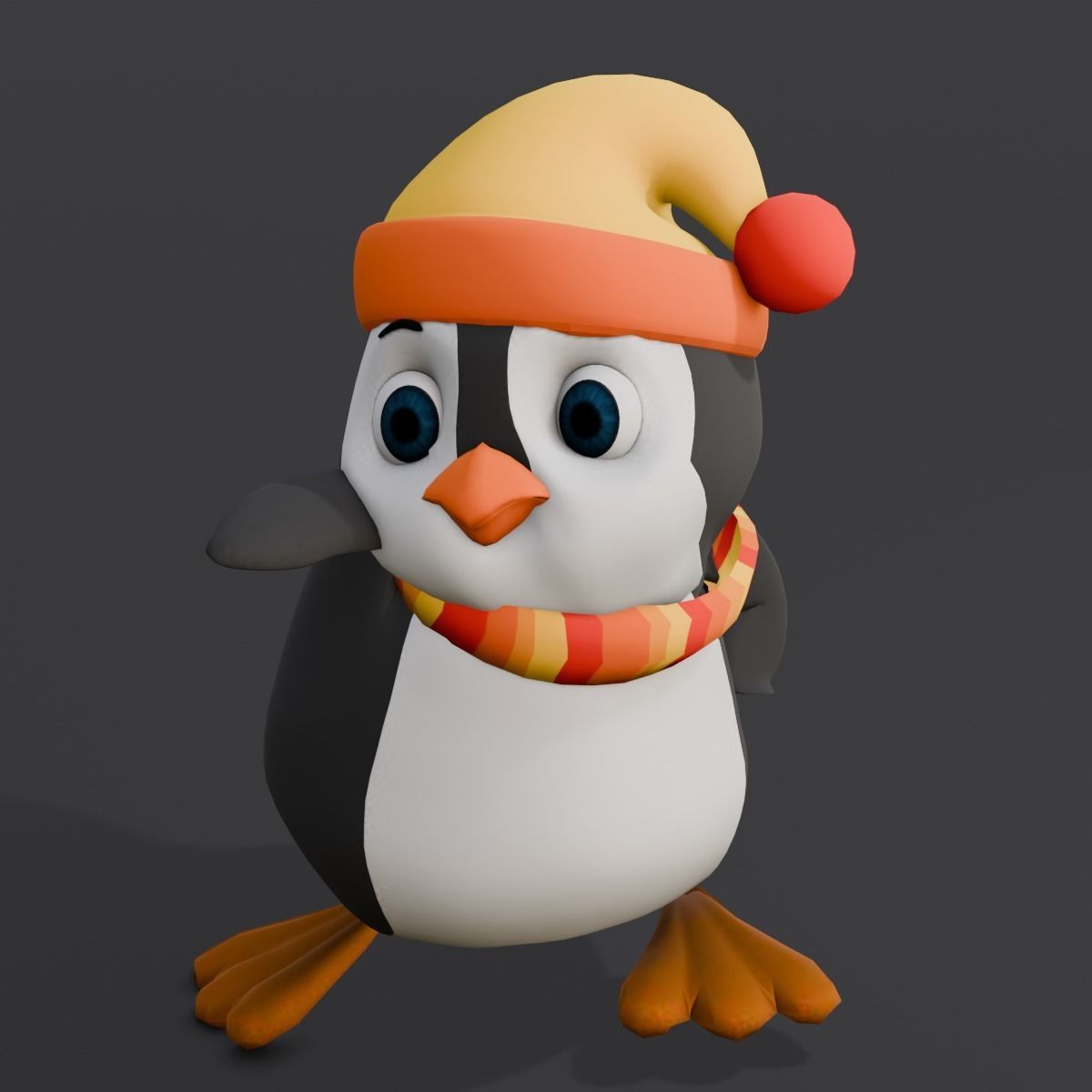 Animated Penguin 3D Model  Low-poly 3D model_7