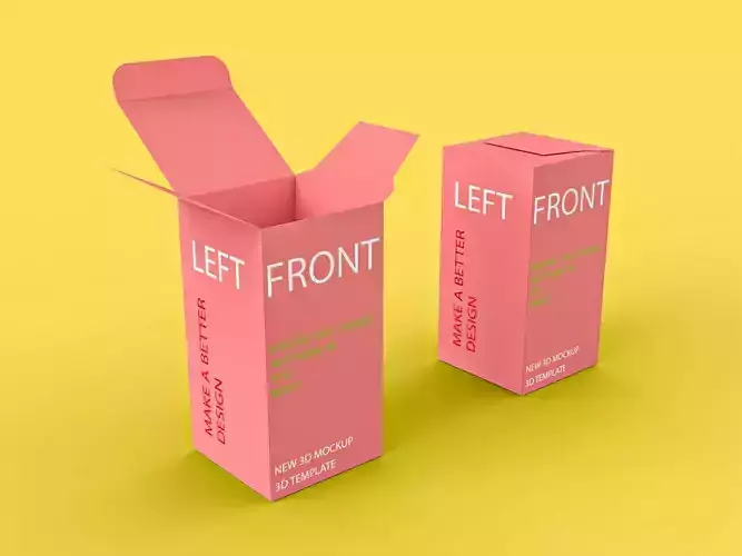 3d mockup box with uv map 3D model