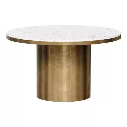 Liang Eimil Camden Large Dining Table in White Marble  Brass