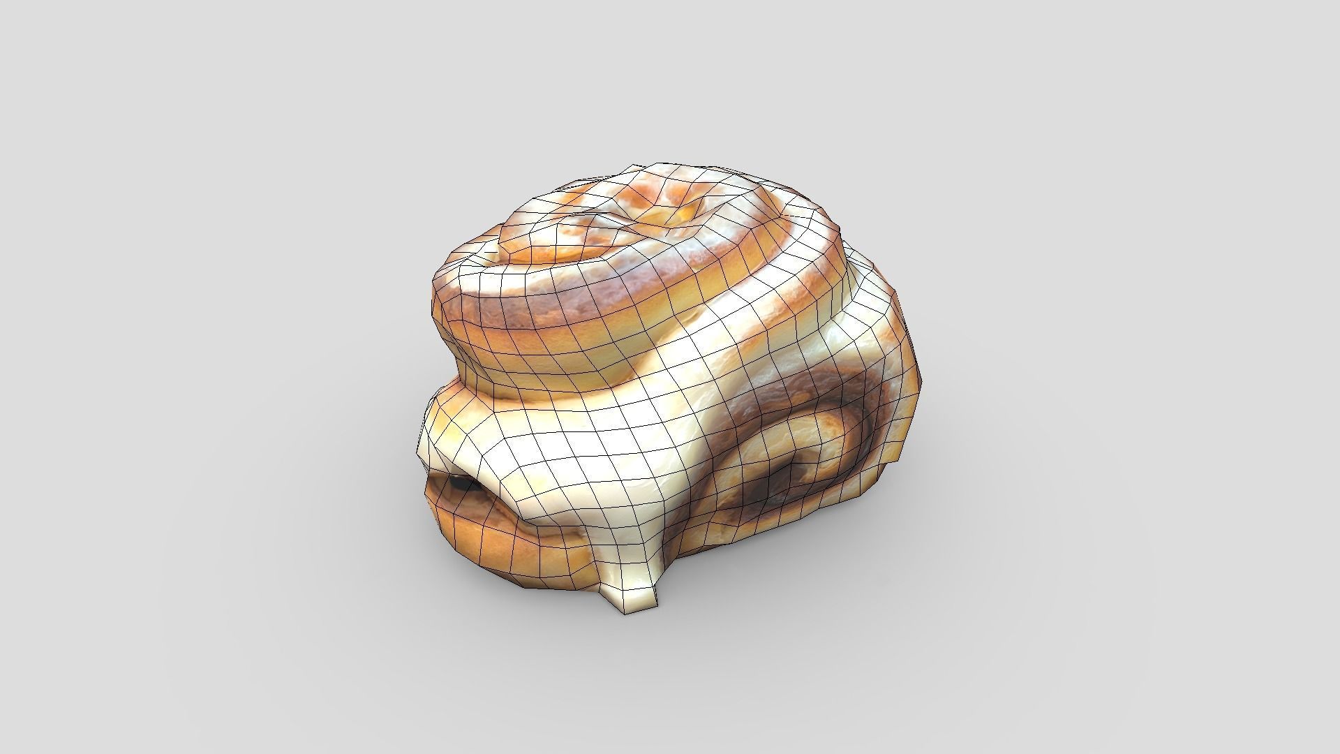 Cinnamon Roll Low-poly 3D model_2