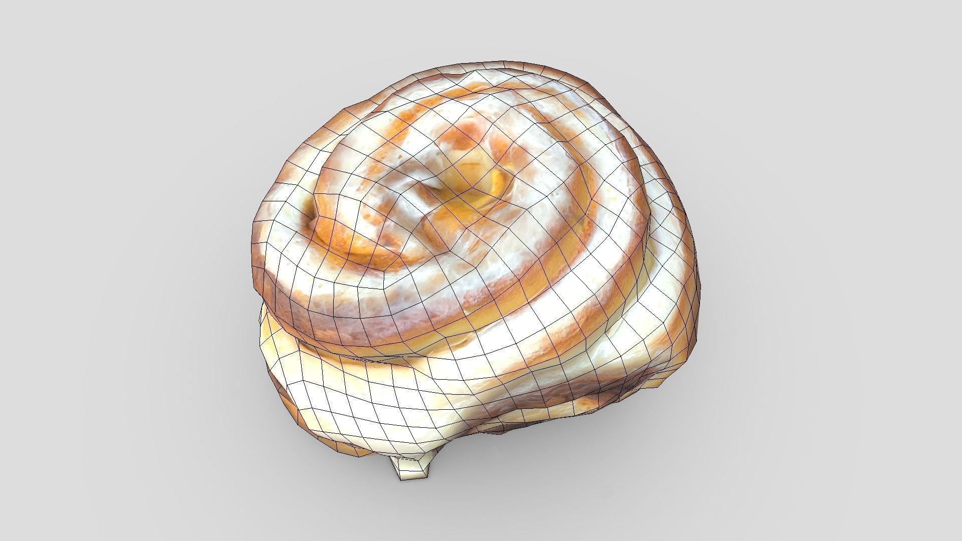 Cinnamon Roll Low-poly 3D model_6