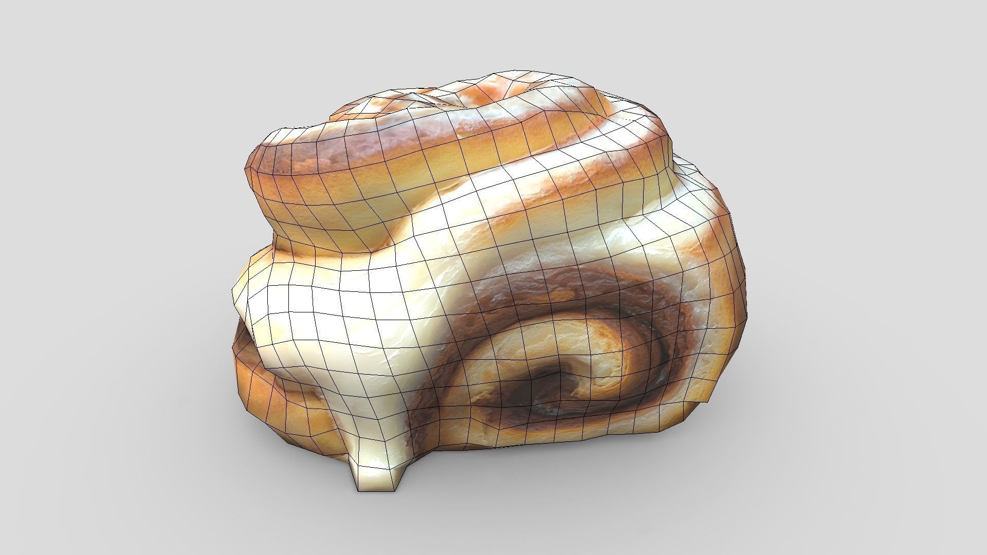 Cinnamon Roll Low-poly 3D model_4