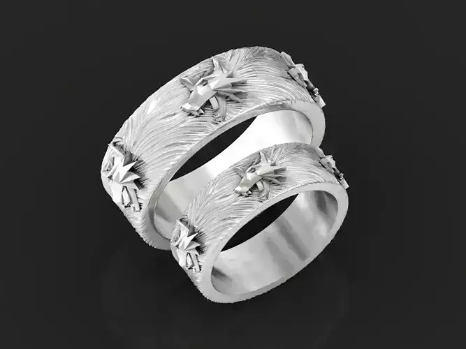 wolves wedding rings from the game The Witcher 3D print model