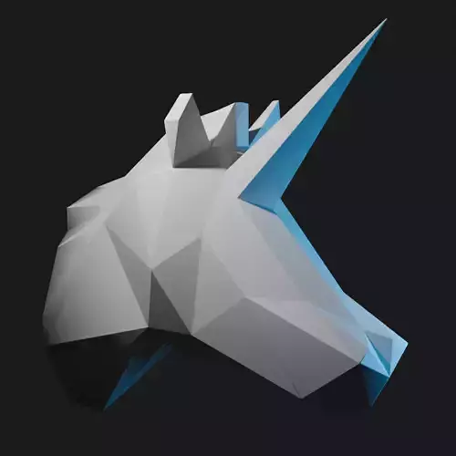 Unicorn Lowpoly wall sculpture