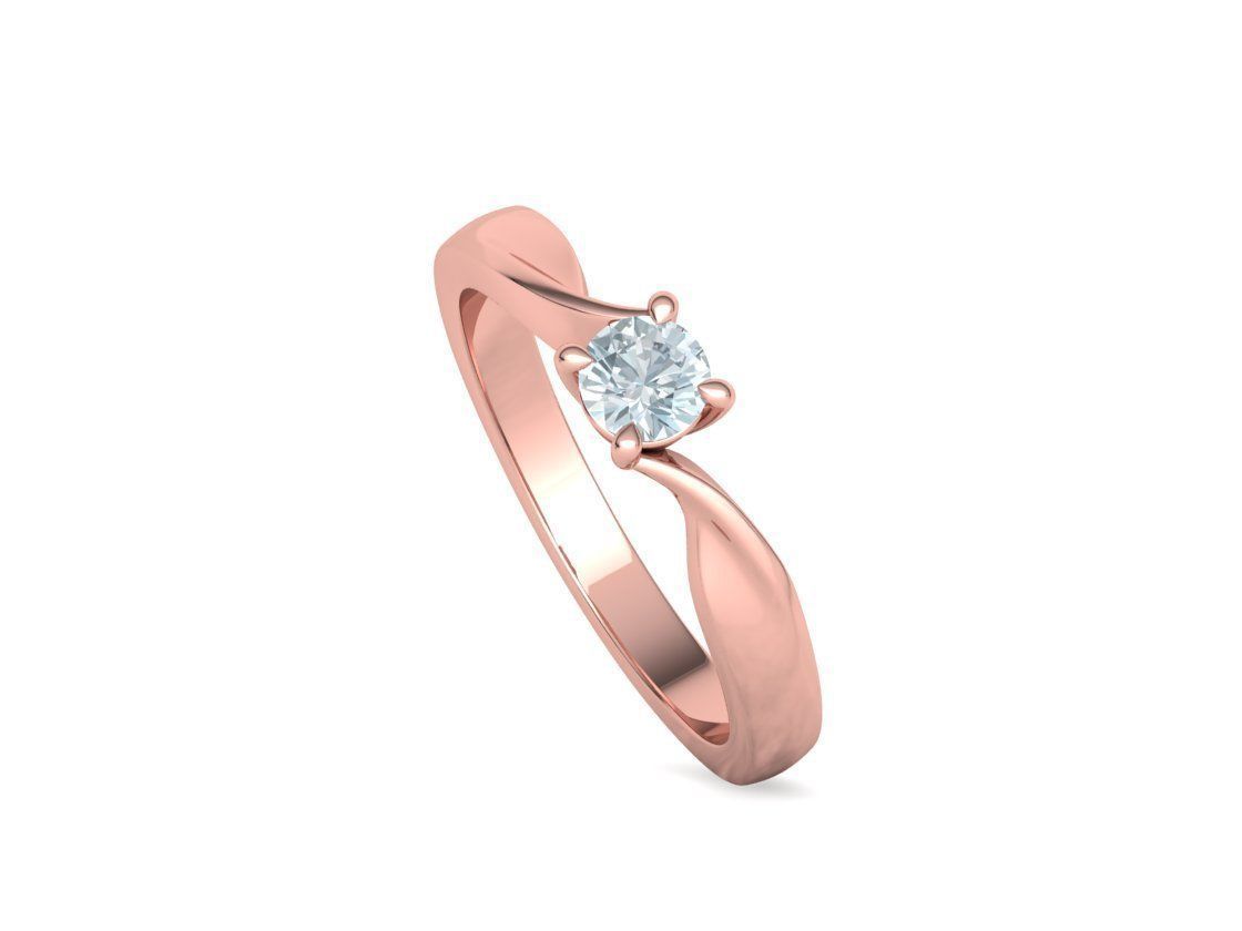 Bypass Solitaire Ring 30 pointer stone Promise Ring 3dmodel 3D print model_30