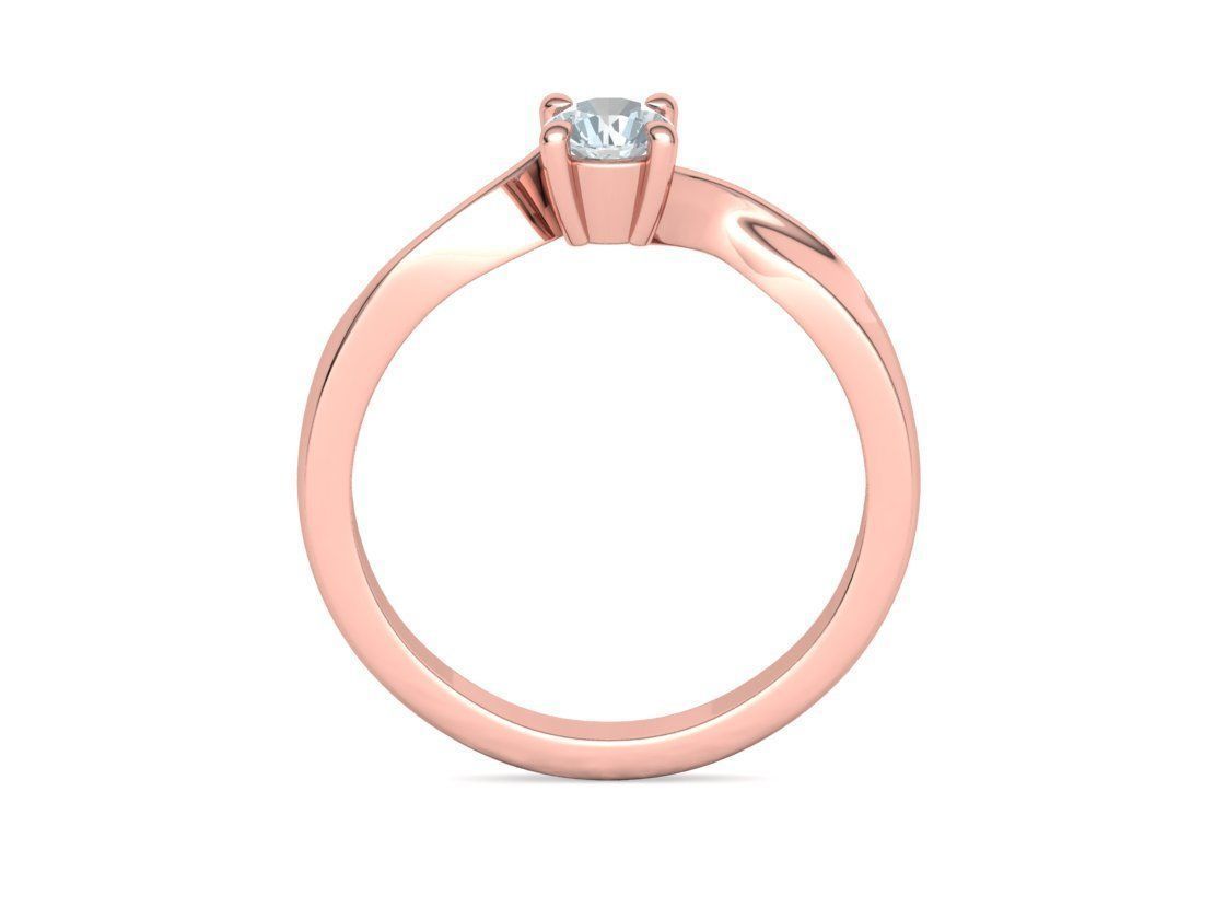 Bypass Solitaire Ring 30 pointer stone Promise Ring 3dmodel 3D print model_18
