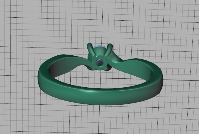 Bypass Solitaire Ring 30 pointer stone Promise Ring 3dmodel 3D print model_36