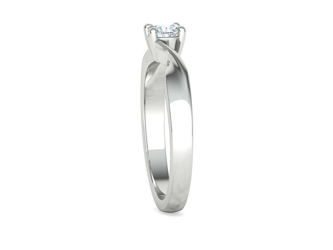 Bypass Solitaire Ring 30 pointer stone Promise Ring 3dmodel 3D print model_26