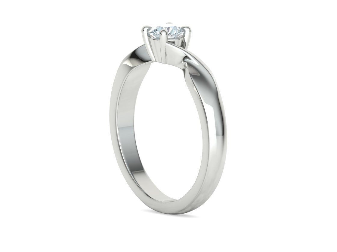 Bypass Solitaire Ring 30 pointer stone Promise Ring 3dmodel 3D print model_23
