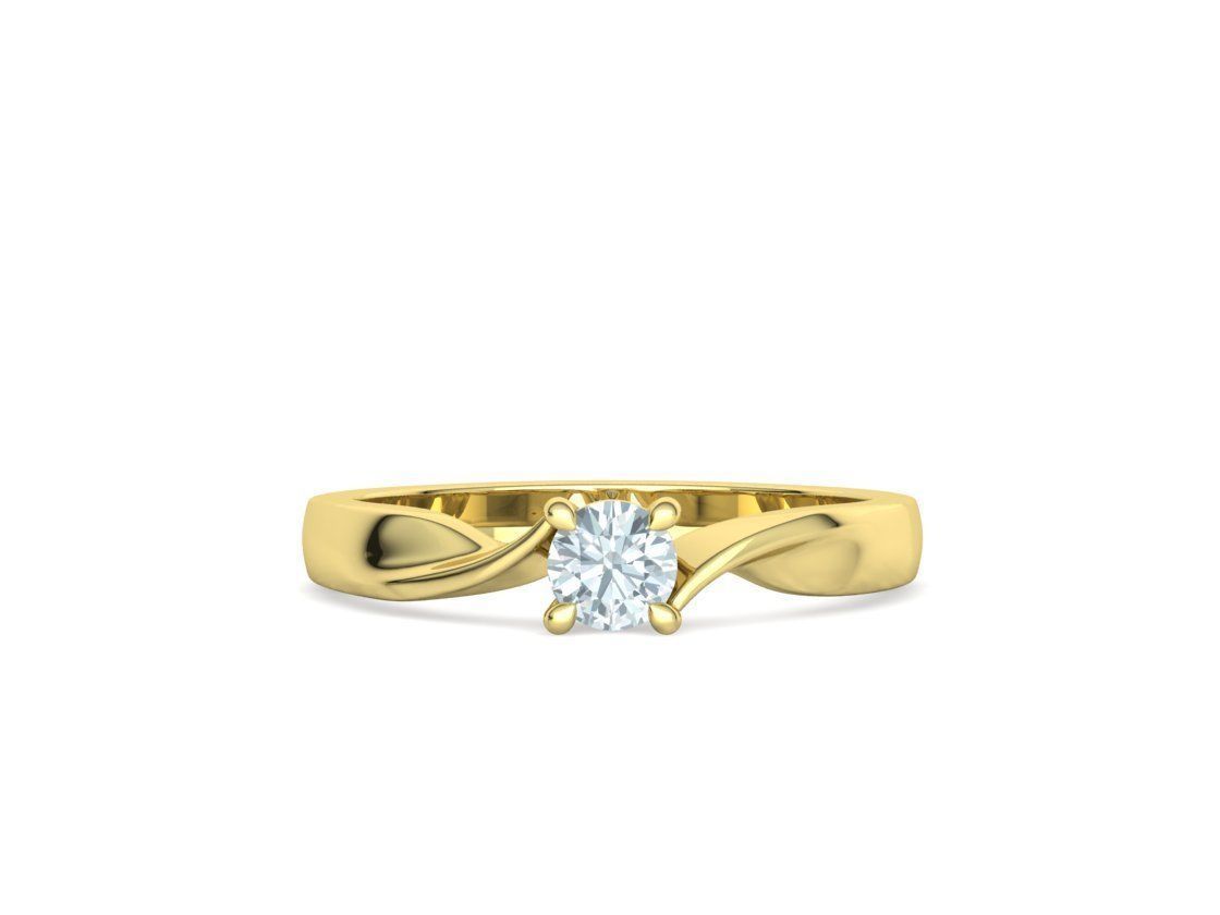 Bypass Solitaire Ring 30 pointer stone Promise Ring 3dmodel 3D print model_13