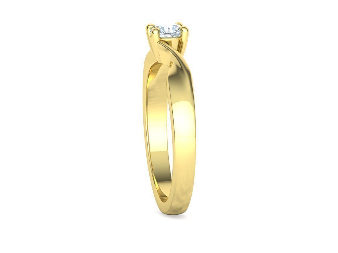 Bypass Solitaire Ring 30 pointer stone Promise Ring 3dmodel 3D print model_25
